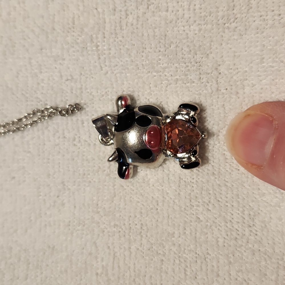 Cow necklace with silver chain